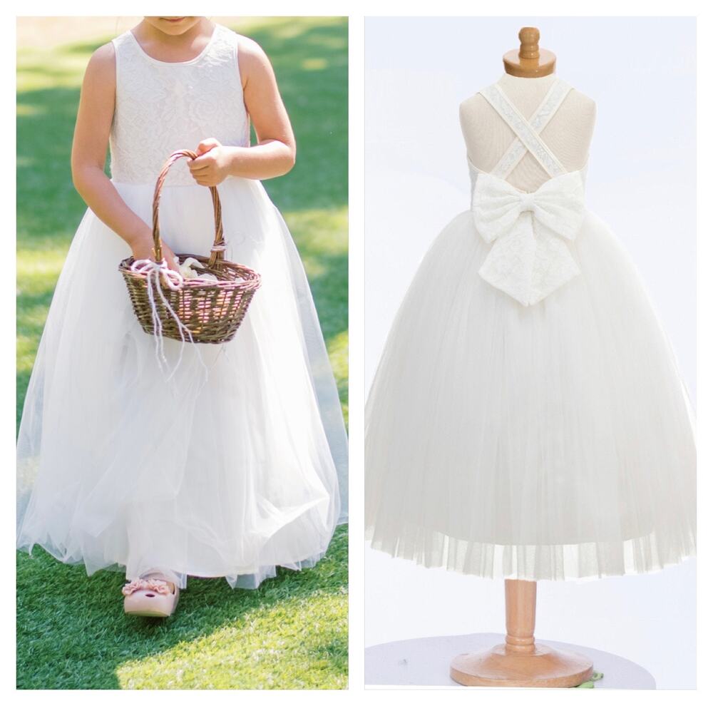 Ivory Lace Tulle Flower Girl Dress Size 5/6